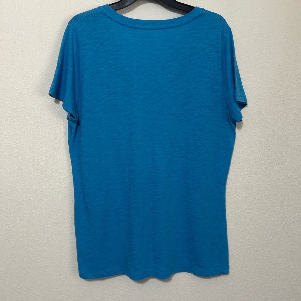 Mossimo Supply Co. Blue V-Neck Short Sleeve Slub Knit Tee Shirt - Picture 6 of 7
